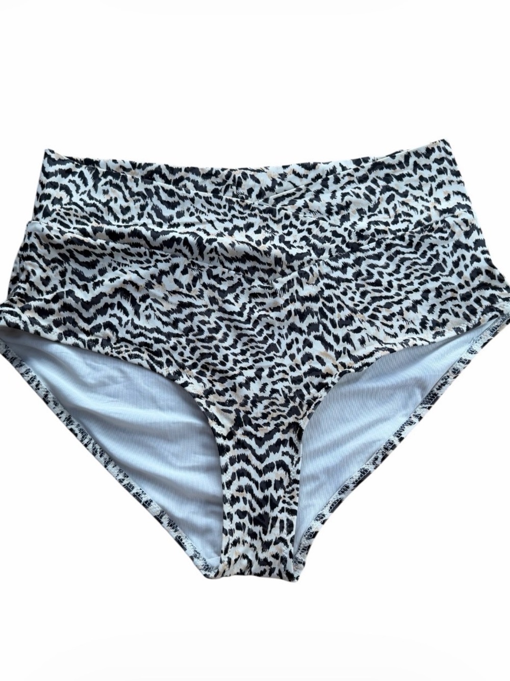 Aerie Real Good Leopard Print High Waist Crossover Swimsuit Bikini Bottom Size L